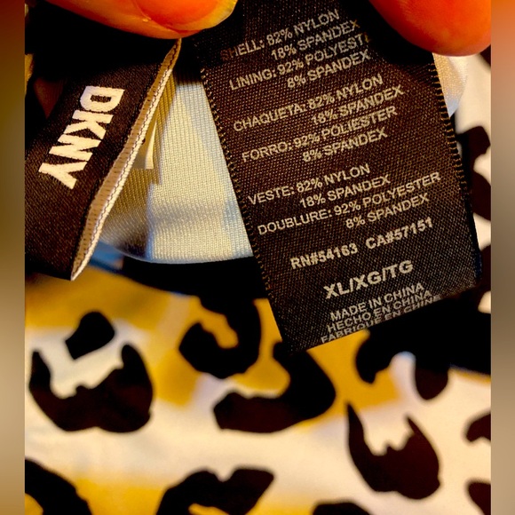 NWT DKNY Cheetah / Leopard Animal Print Hi Rise Bikini Size Top XL, Bottom Large - Picture 9 of 10